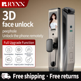 cs30 NEW TECH Al Bionic 3D Face Identify Intercom Electronic Door Lock & HD Camera Financial Fingerprint Intelligent Smart Lock